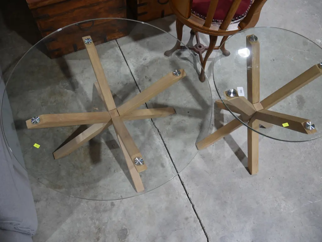 Glass top coffee table and wine table Image 1++