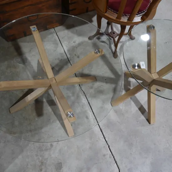 Glass top coffee table and wine table