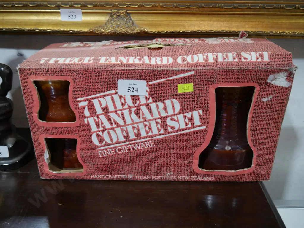 Seven-piece Tankard coffee set by Titan potteries New Zealand Image 1++