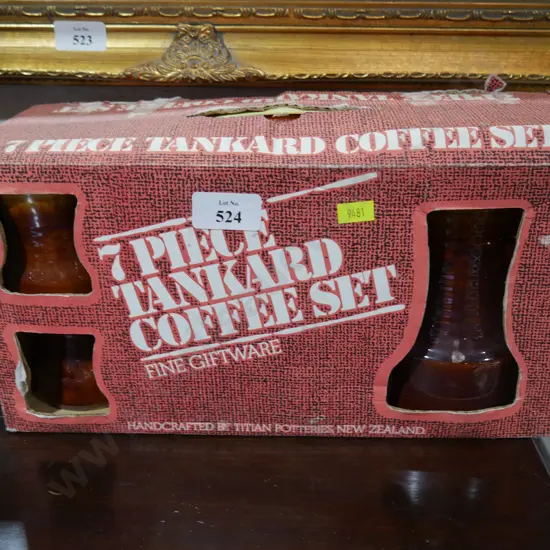 Seven-piece Tankard coffee set by Titan potteries New Zealand