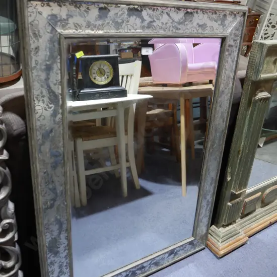 Framed beveled edge wall mirror
