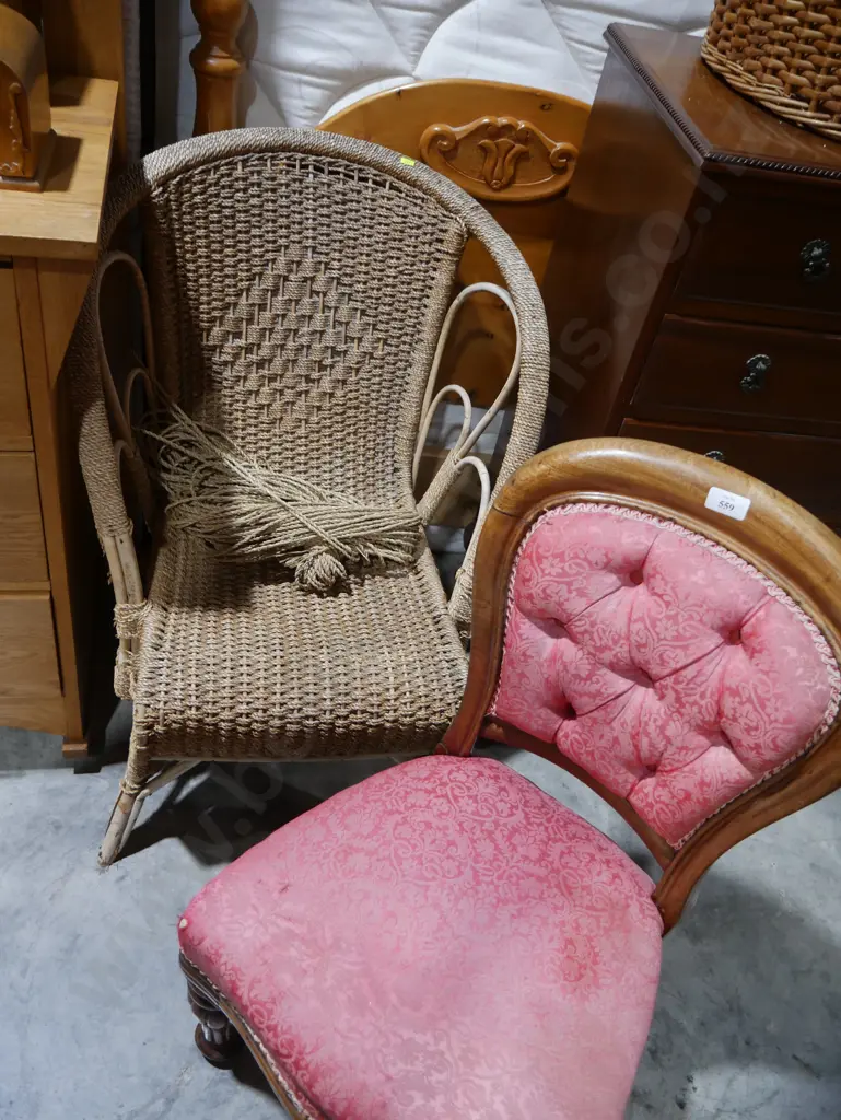 Dining chair and seagrass chair Image 1++