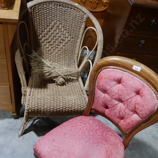 Dining chair and seagrass chair