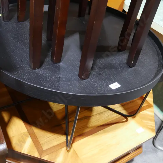 Black round coffee table
