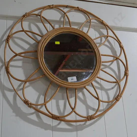 Cane frame mirror