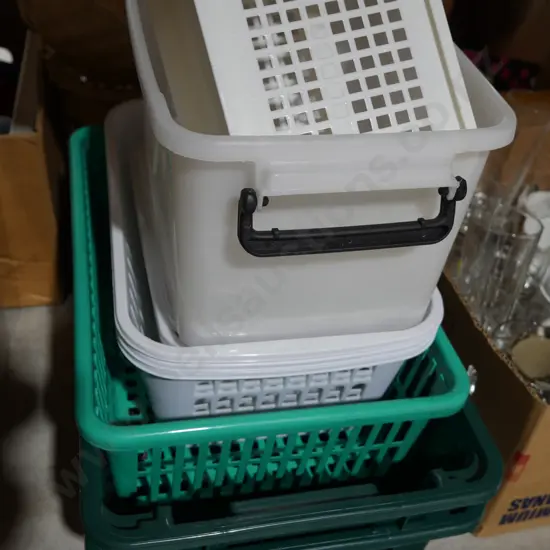 Plastic bins, containers etc