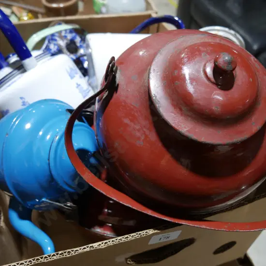 Enamel teapots etc