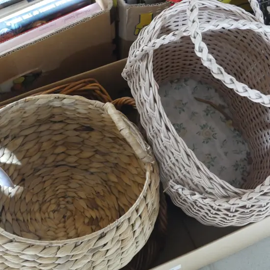 Cane baskets etc