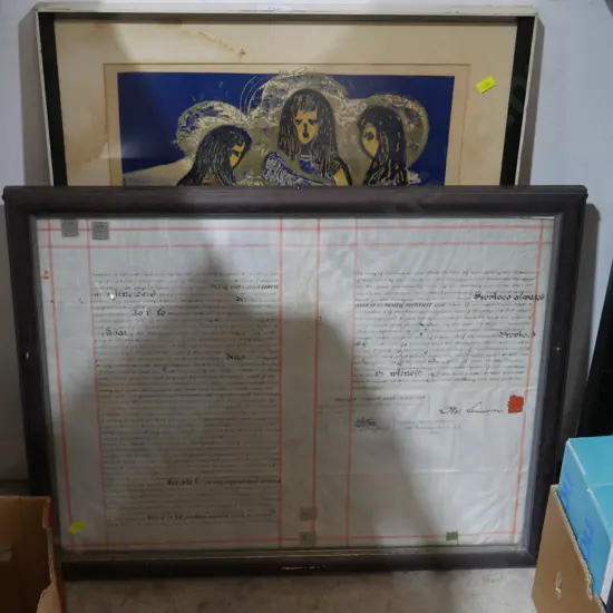 Framed print and certificate