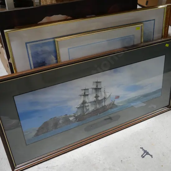 Box of framed art
