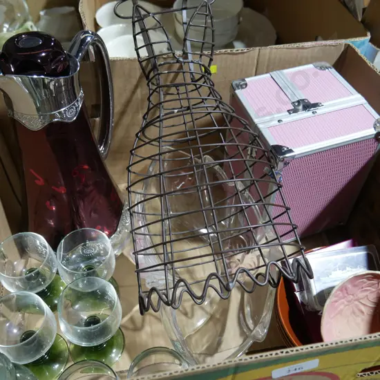 Ballins marble bottle, glassware etc