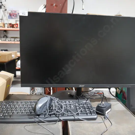 Acer monitor, Logitech keyboard and mouse