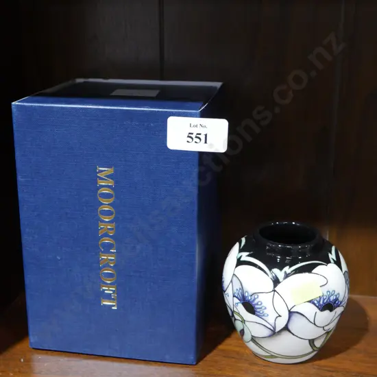 Boxed Moorcroft vase