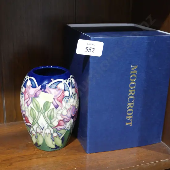 Boxed Moorcroft vase
