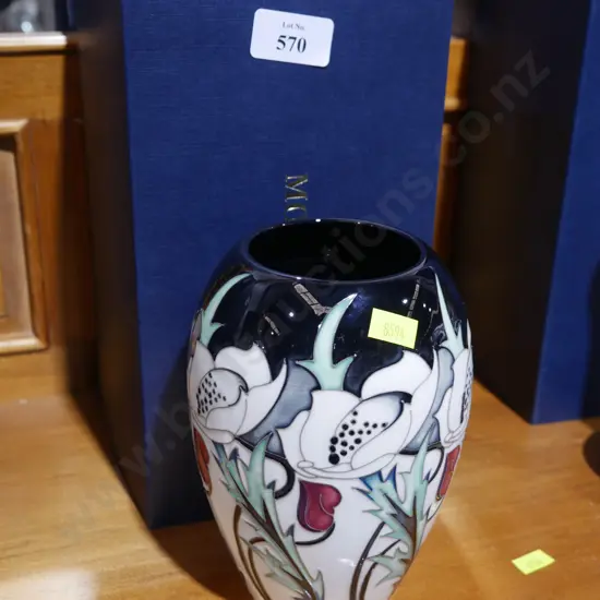 Boxed Moorcroft vase