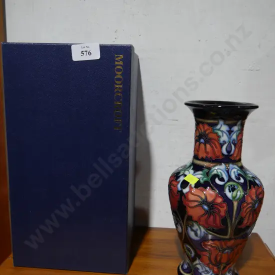 Boxed Moorcroft vase