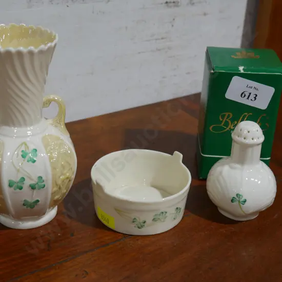 Belleek vase etc