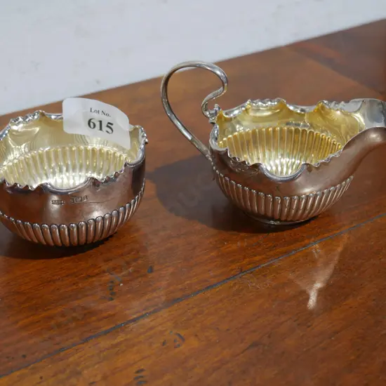 Sterling silver dish, jug