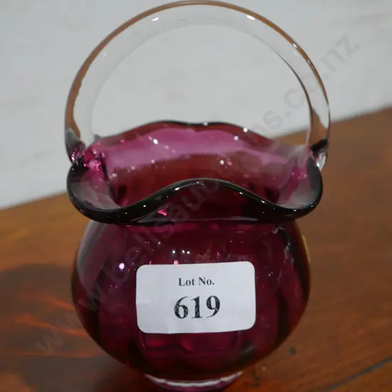 Ruby glass basket
