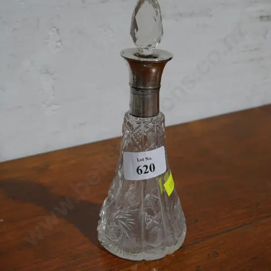 Stirling silver topped scent bottle