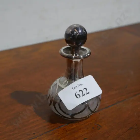 Silver inlaid scent bottle