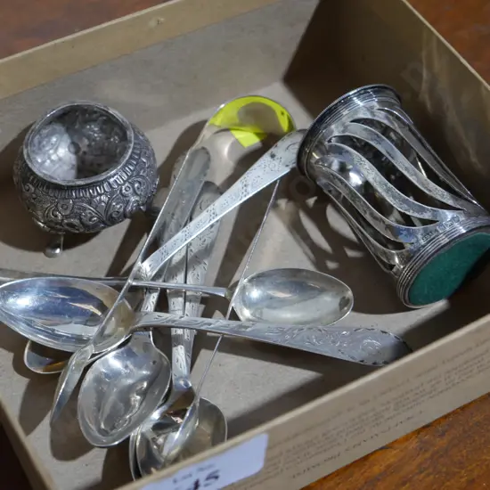 Assorted Stirling silver spoons etc