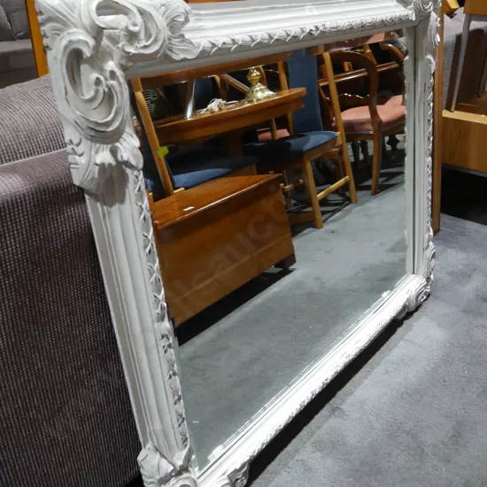 Large bevelled edge carved frame mirror