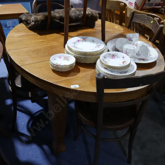 Dining table and 4 chairs and bentwood chair