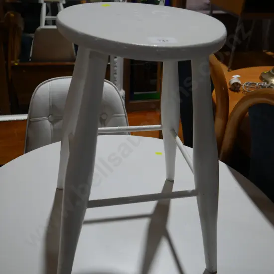 White painted stool