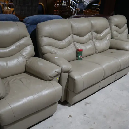 3 piece leather lounge suite