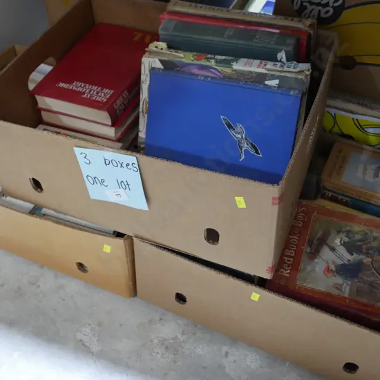 3 boxes of books