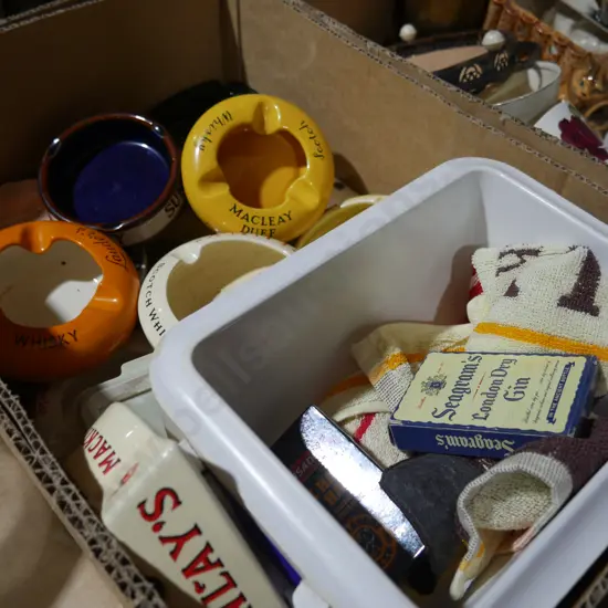 Whisky advertising ashtrays