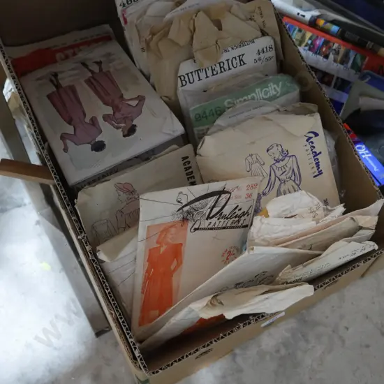 2 boxes sewing patterns