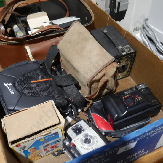 Box of cameras etc