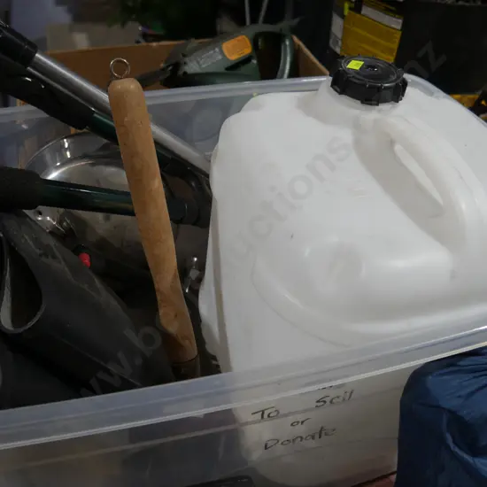 Gumboot, loppers, jerry can etc