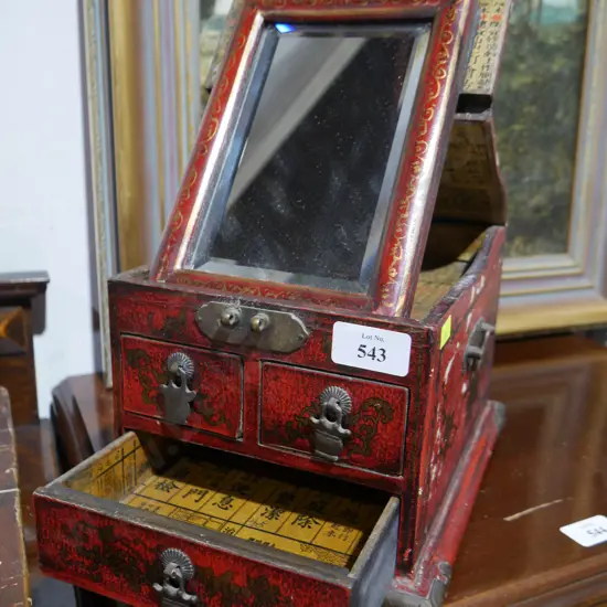 Oriental jewellery box with mirror