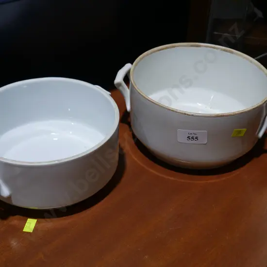 2 french porcelain pots