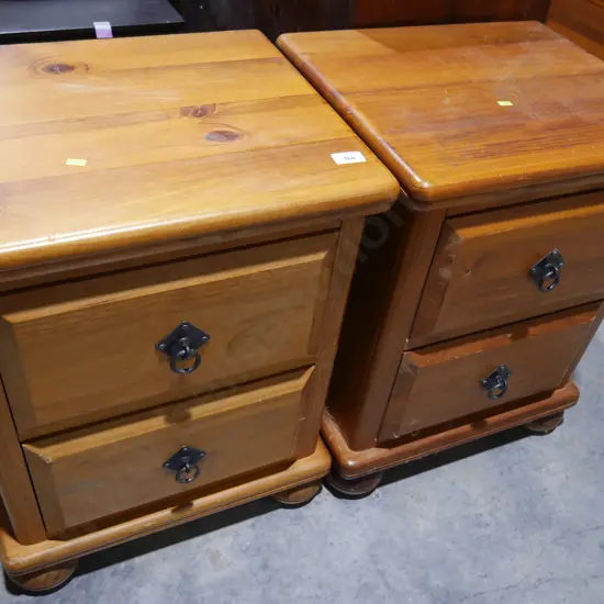 Pair of pine bedside drawers
