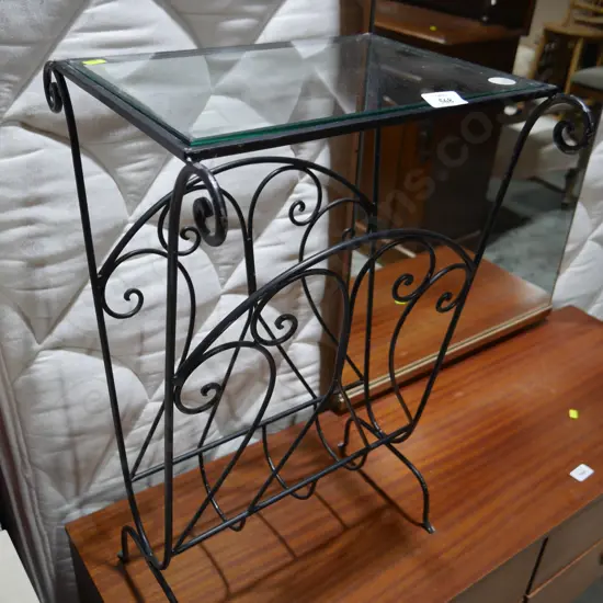 Wrought iron magazine table