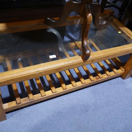 Glass top coffee table