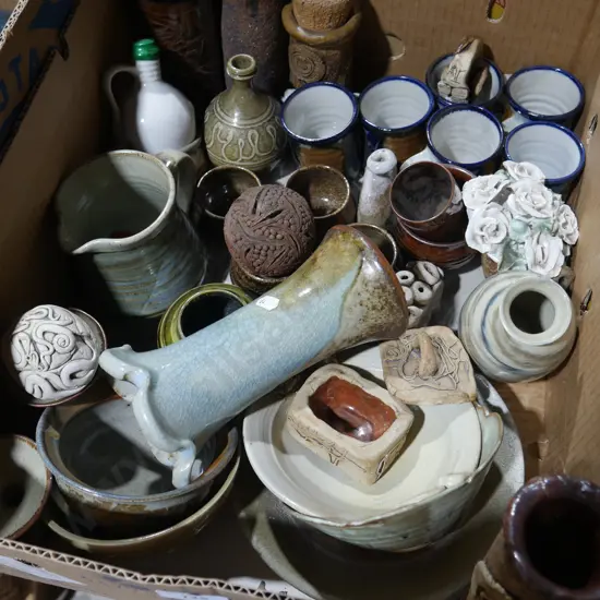 Pottery bowls , cups ect