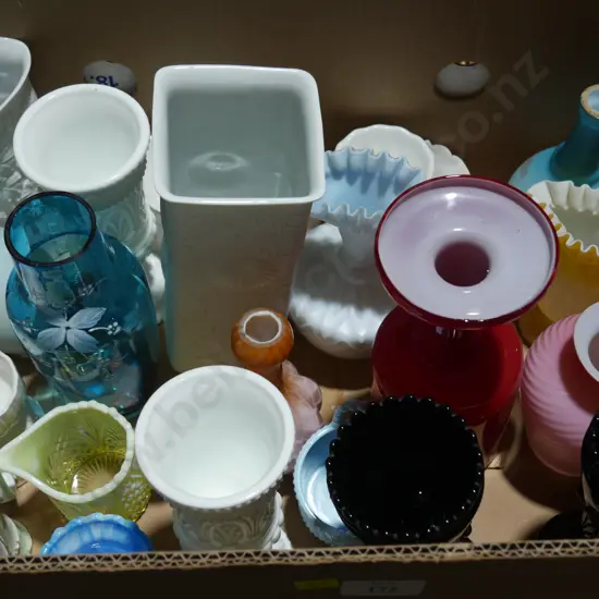 Coloured glass vases