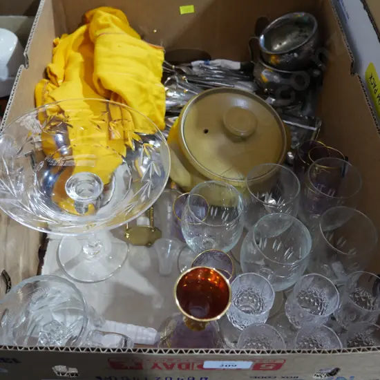 Cutlery, glasses etc