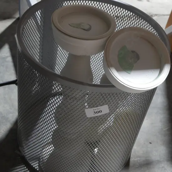 Rubbish basket , candle holders