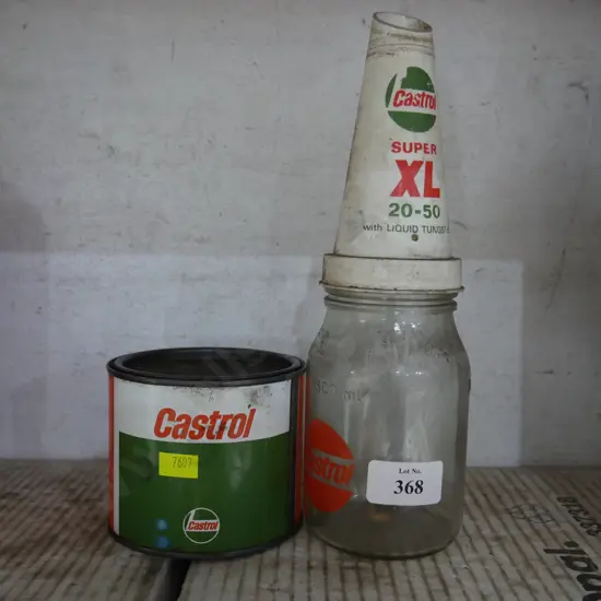Castrol oil Tin and bottle