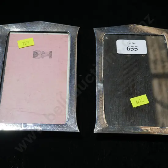 Pair sterling silver photo frames