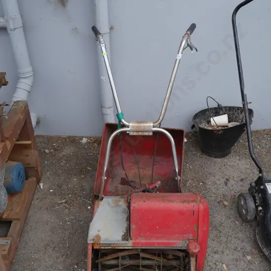 Red reel mower