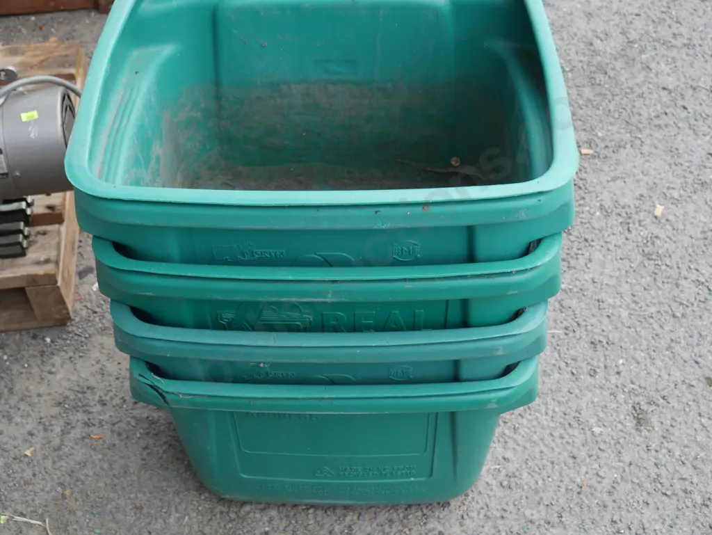 4 green plastic bins Image 1++