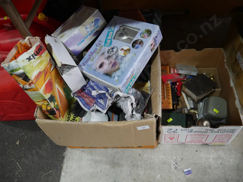 Two boxes alarm bell, kitchenware etc Image 1++