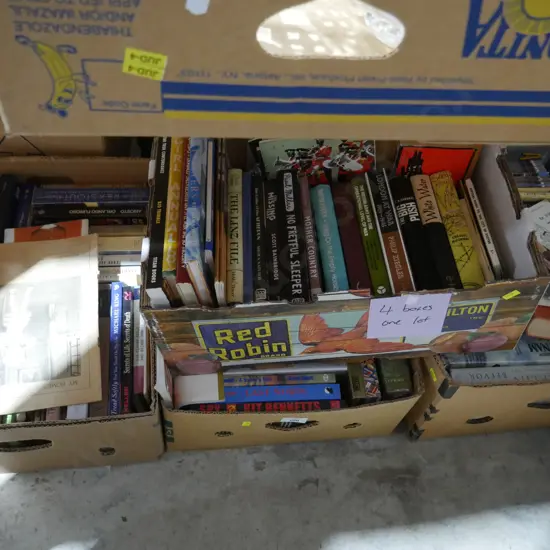 Four boxes of books